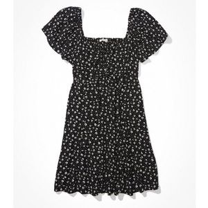 AE ruched flutter-sleeve mini dress